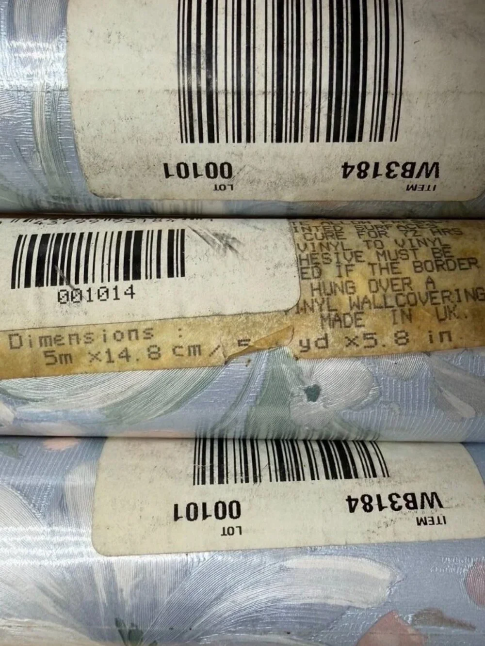 3 Rolls Vintage Wallpaper Border Textured Floral Pink Blue French Victorian NEW
